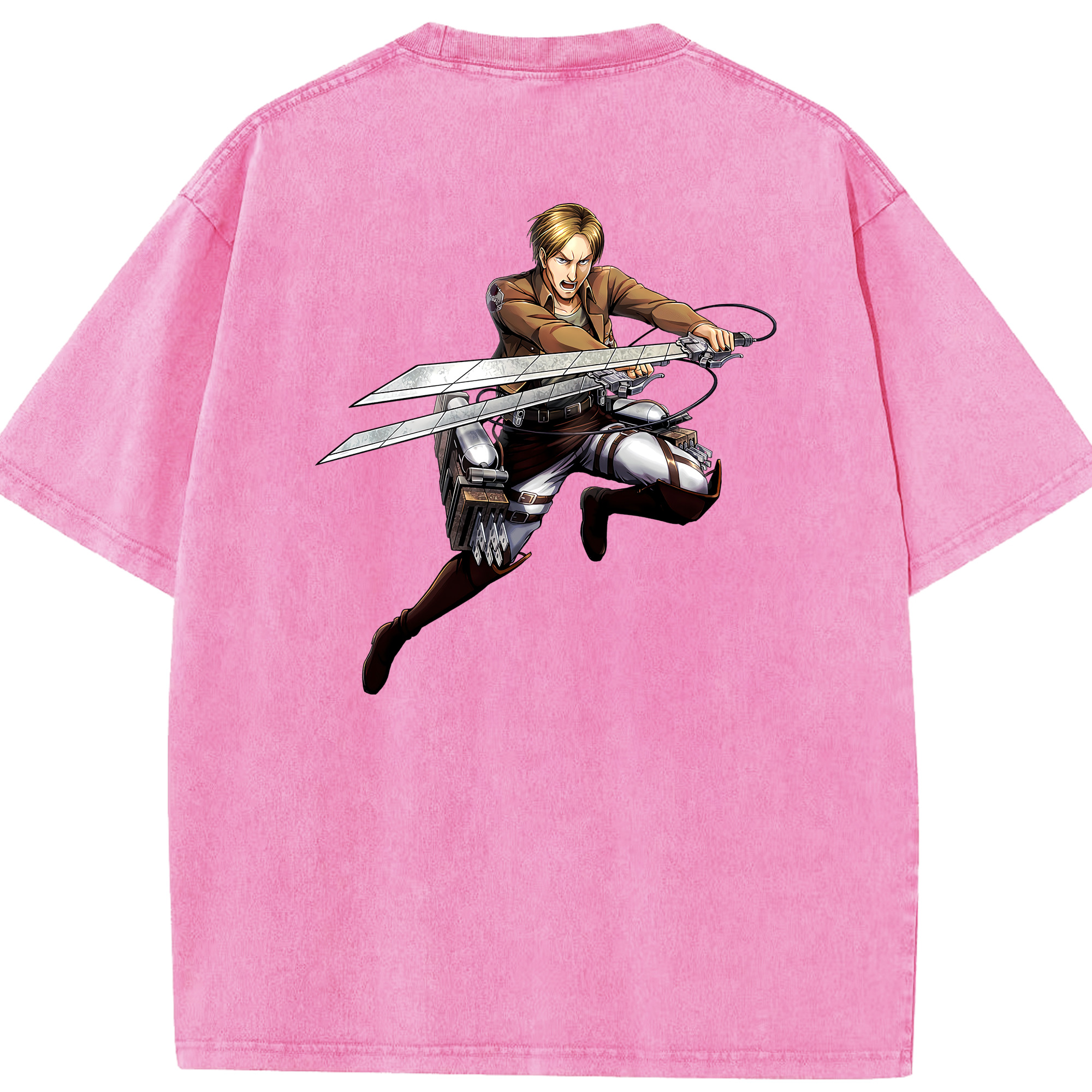 （画像用） 進撃の巨人 Attack on Titan 綿100% ヴィンテージ風 半袖Tシャツ（背面プリント）